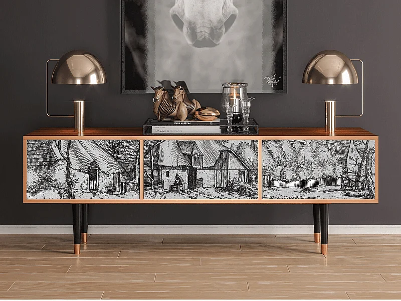 Mueble de TV - 170х59х48 cm - T4 - Farms in a Village, Nogal