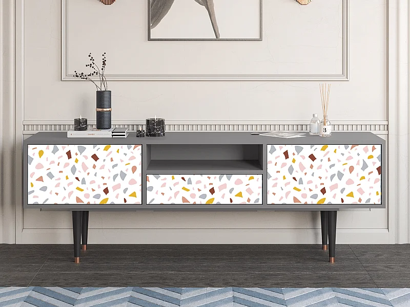 Szafka RTV - 170х59х41 cm - T6 - Marmelade Cheese, Szary