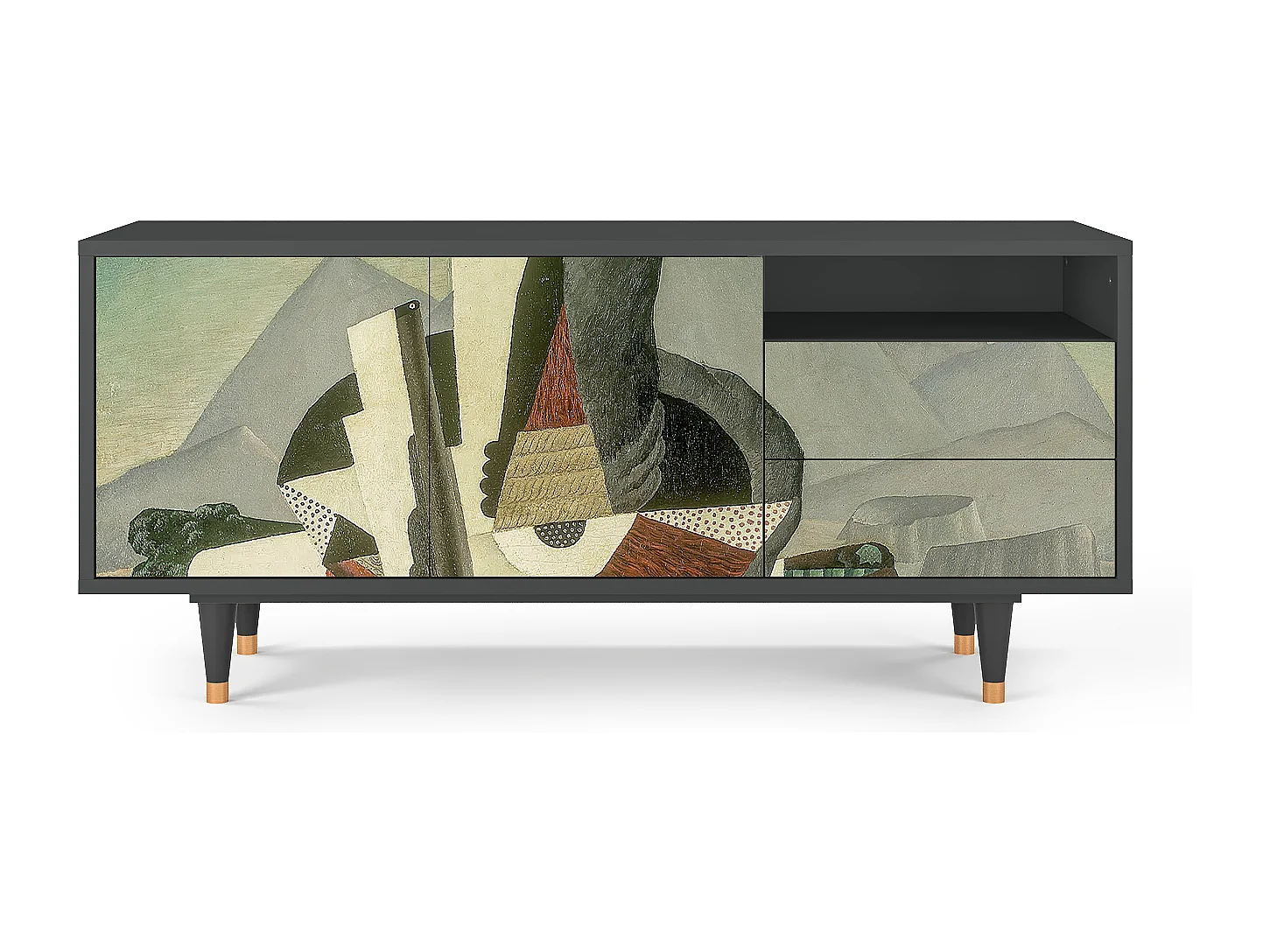 TV-Möbel - 125х56х41 cm - T7 - The Cubist Paintings , Anthrazit