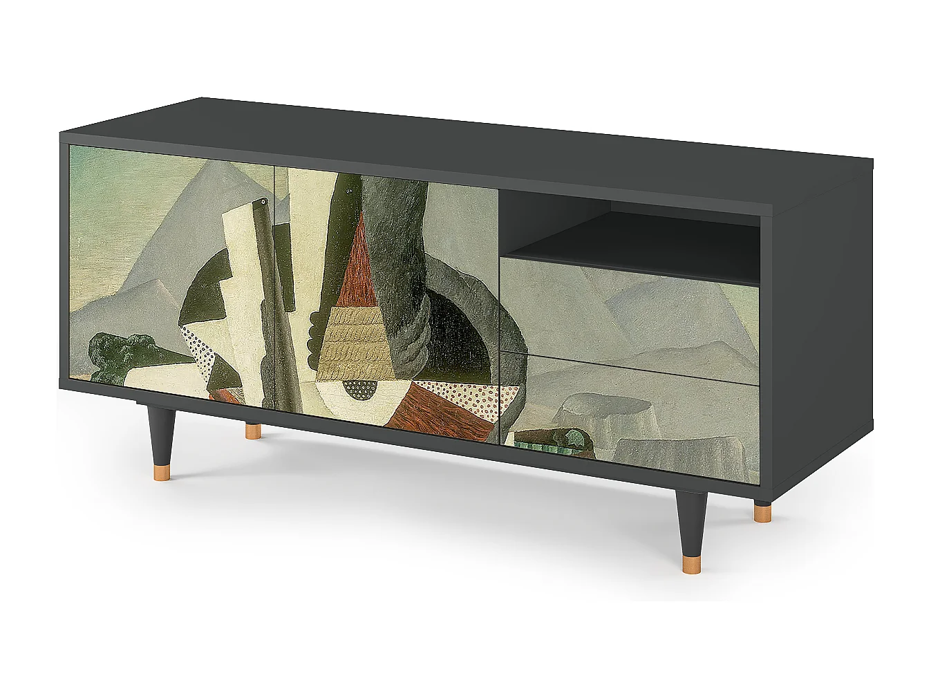 TV-Möbel - 125х56х41 cm - T7 - The Cubist Paintings , Anthrazit