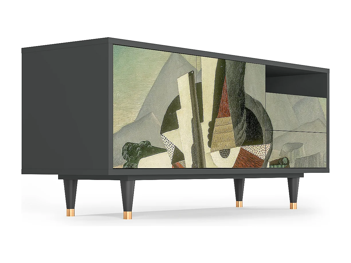 TV-Möbel - 125х56х41 cm - T7 - The Cubist Paintings , Anthrazit