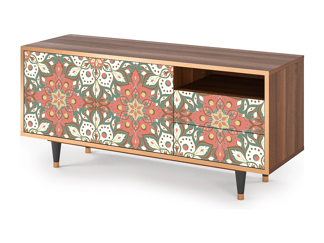 Mueble de TV - 125х56х41 cm - T7 - Peach Grove, Nogal