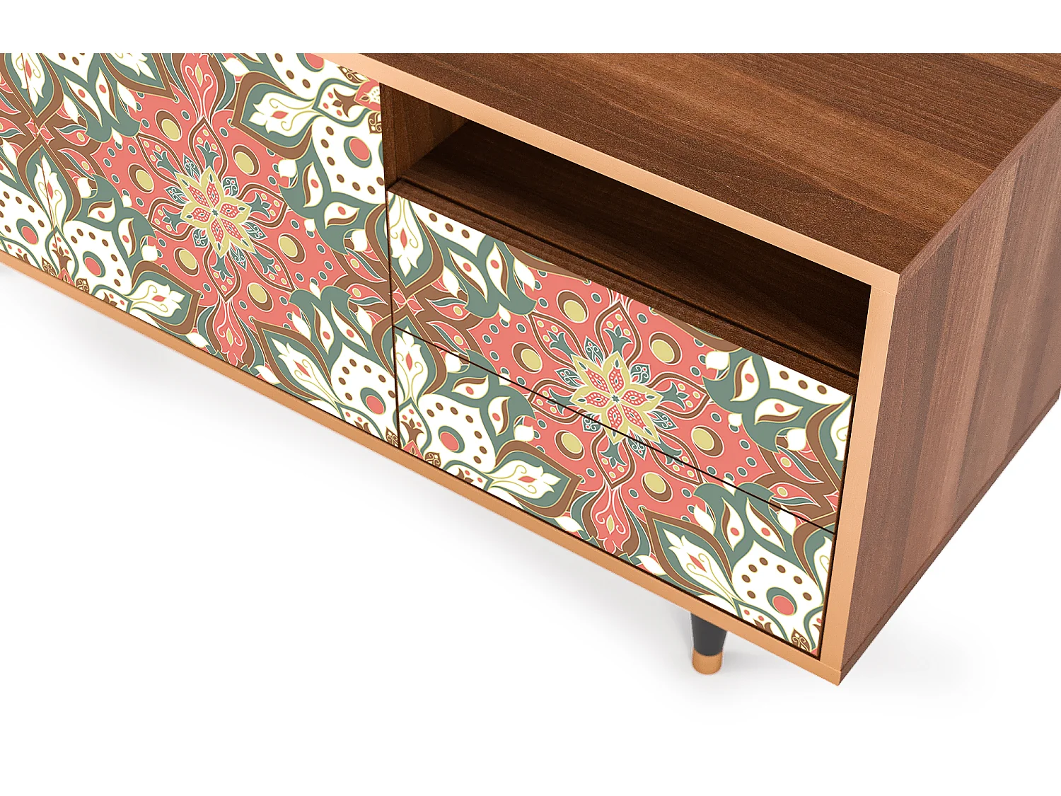 Mueble de TV - 125х56х41 cm - T7 - Peach Grove, Nogal