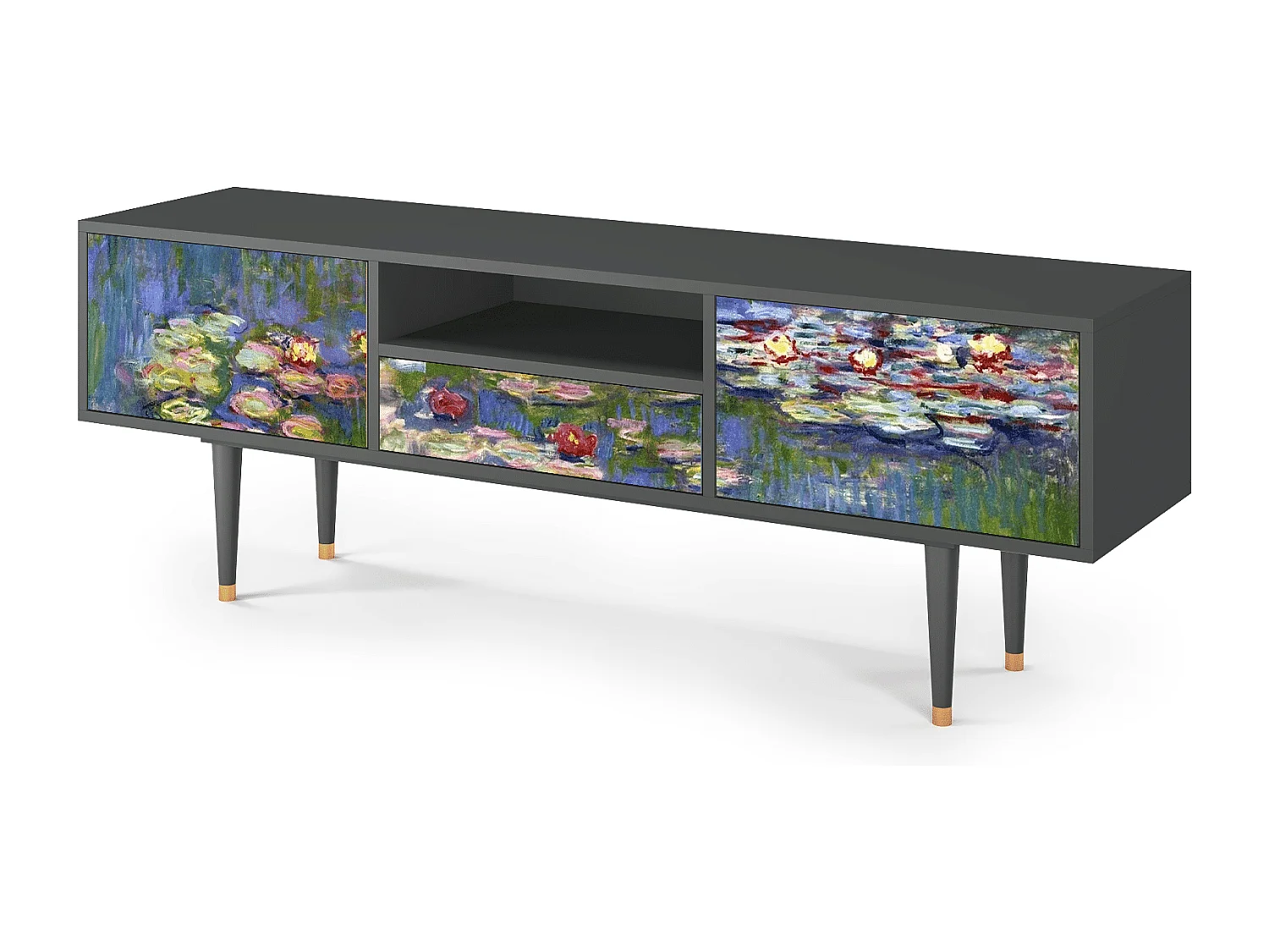 Meuble TV - 170х59х41 cm - T6 - The water lily pond  , Anthracite