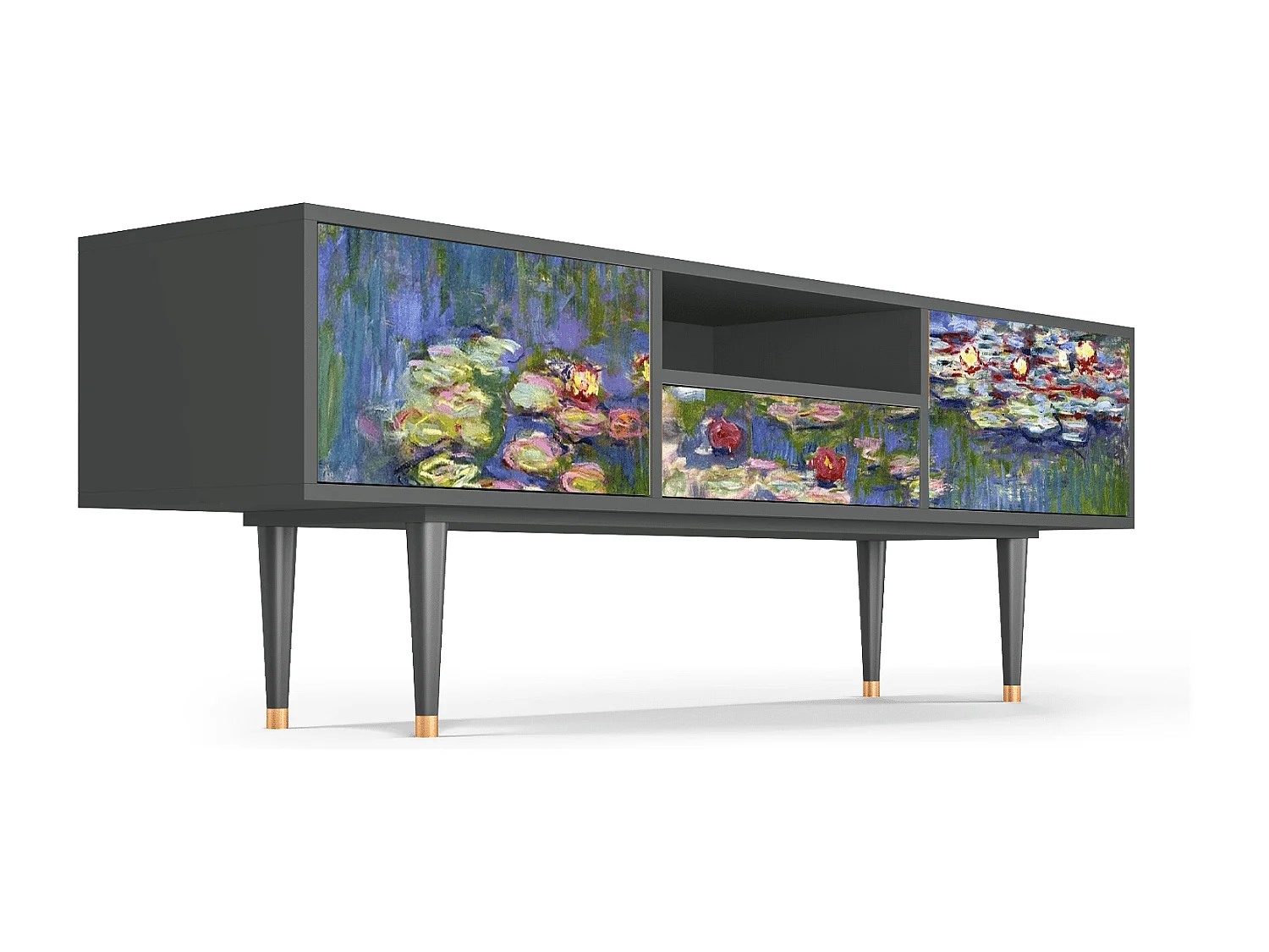 Meuble TV - 170х59х41 cm - T6 - The water lily pond  , Anthracite