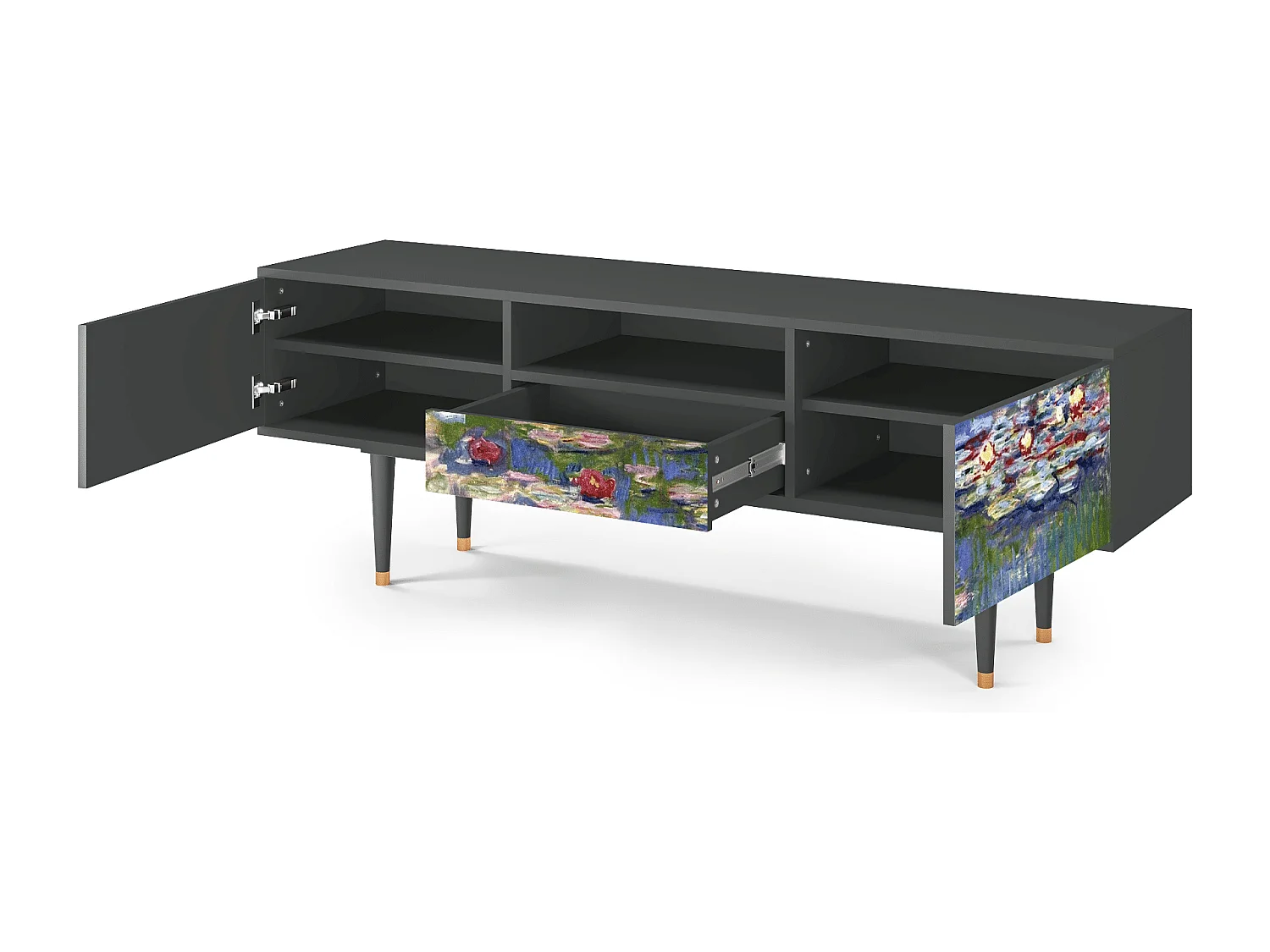 Meuble TV - 170х59х41 cm - T6 - The water lily pond  , Anthracite