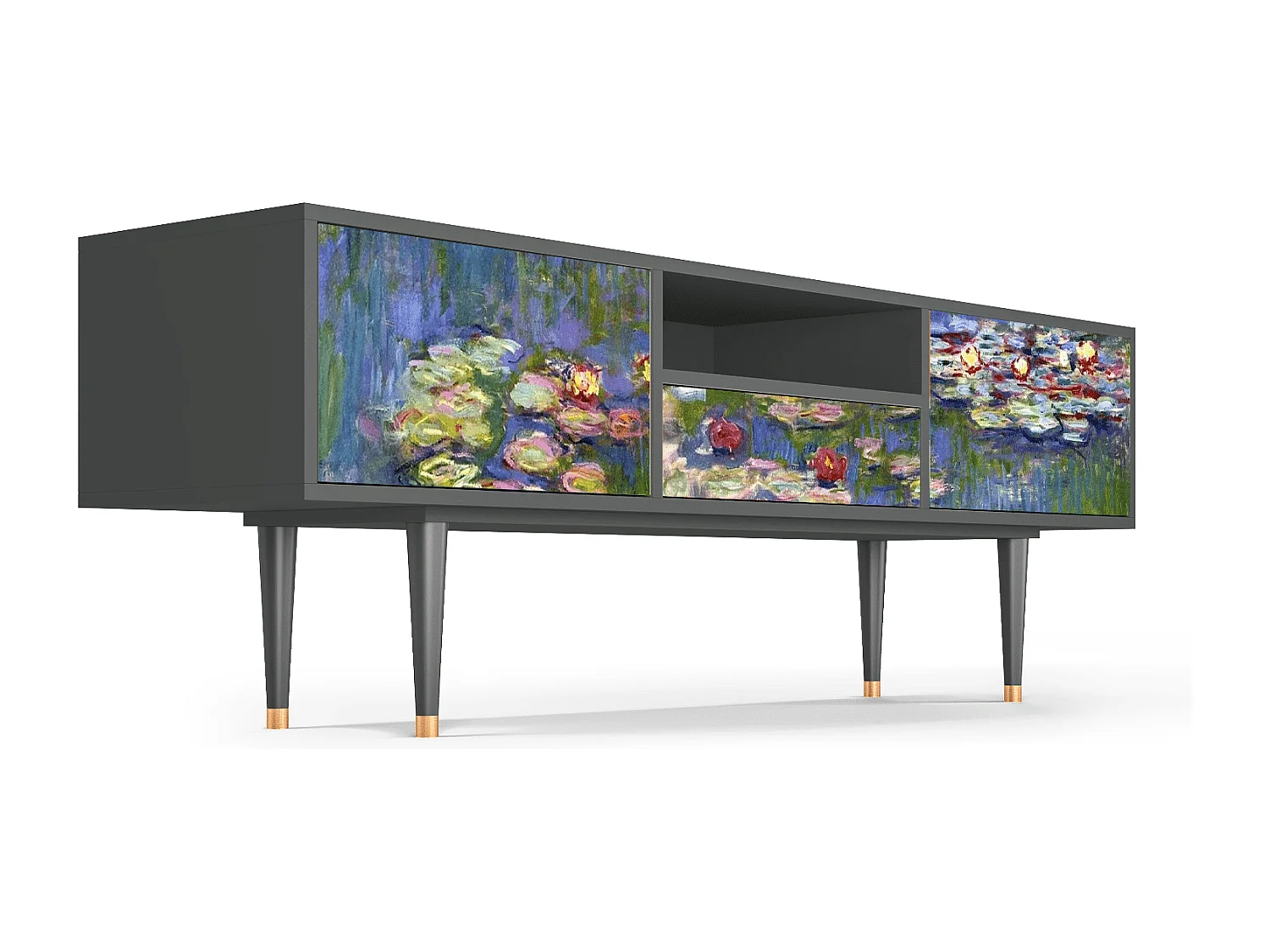 Meuble TV - 170х59х41 cm - T6 - The water lily pond  , Anthracite