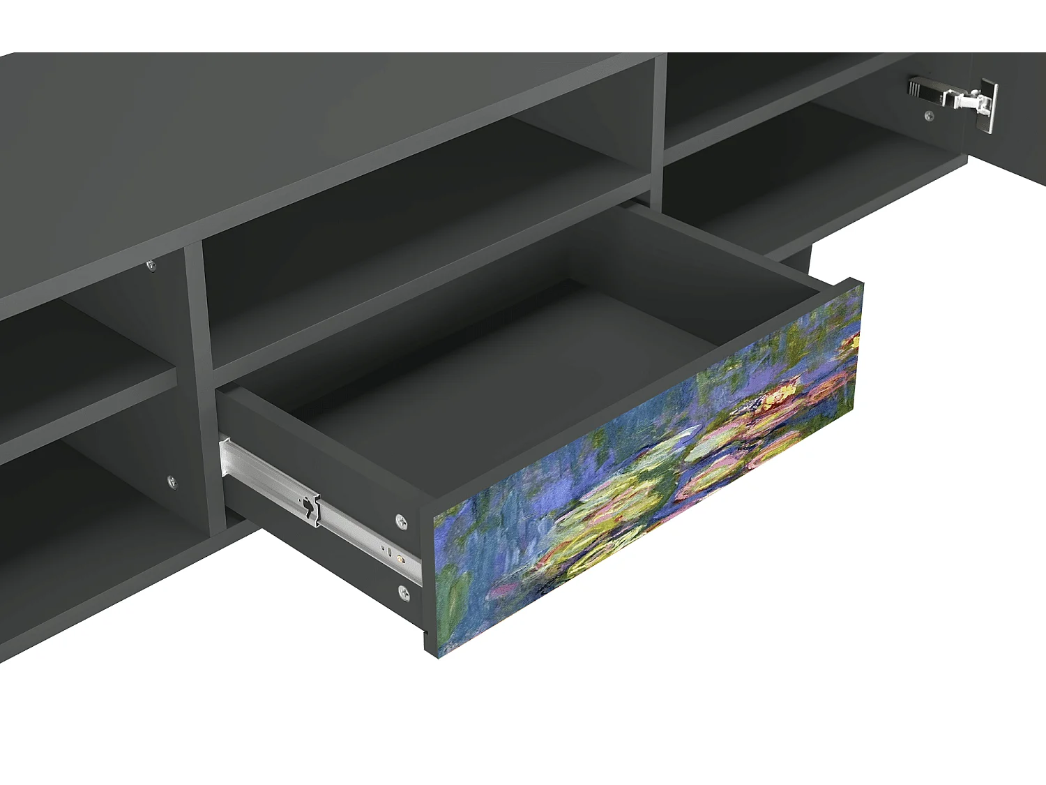 Meuble TV - 170х59х41 cm - T6 - The water lily pond  , Anthracite