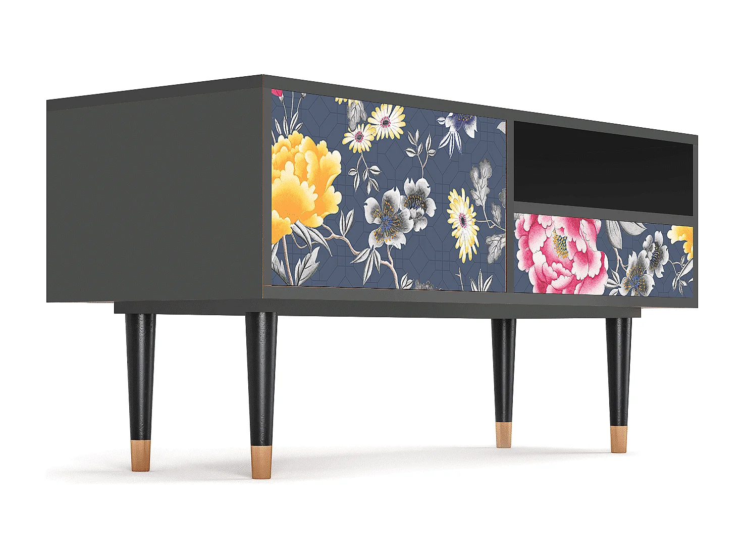 Meuble TV - 115х59х48 cm - T3 - Dark Flower Bed, Anthracite