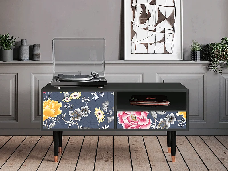 Meuble TV - 115х59х48 cm - T3 - Dark Flower Bed, Anthracite