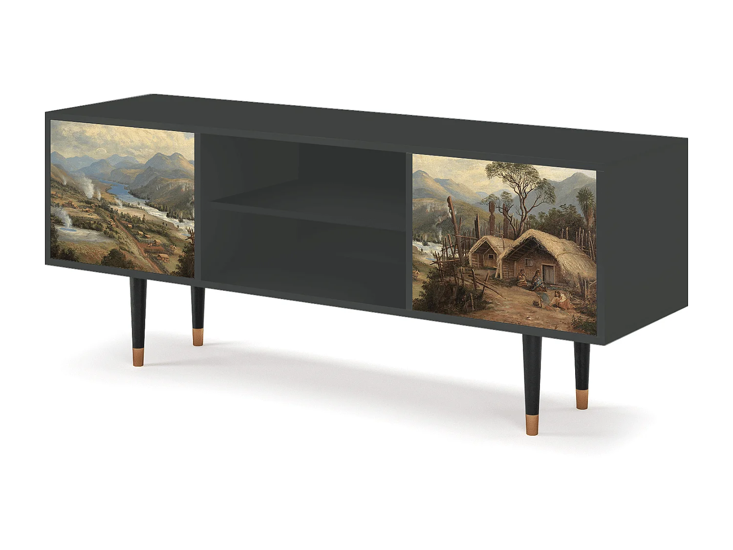 Szafka RTV - 170х69х48 cm - T2 - View Across the Plains , Antracyt