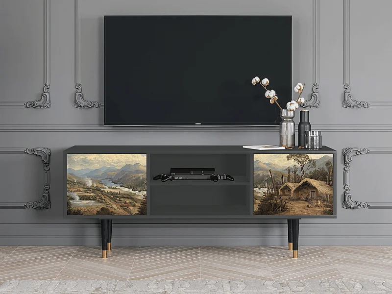 Szafka RTV - 170х69х48 cm - T2 - View Across the Plains , Antracyt