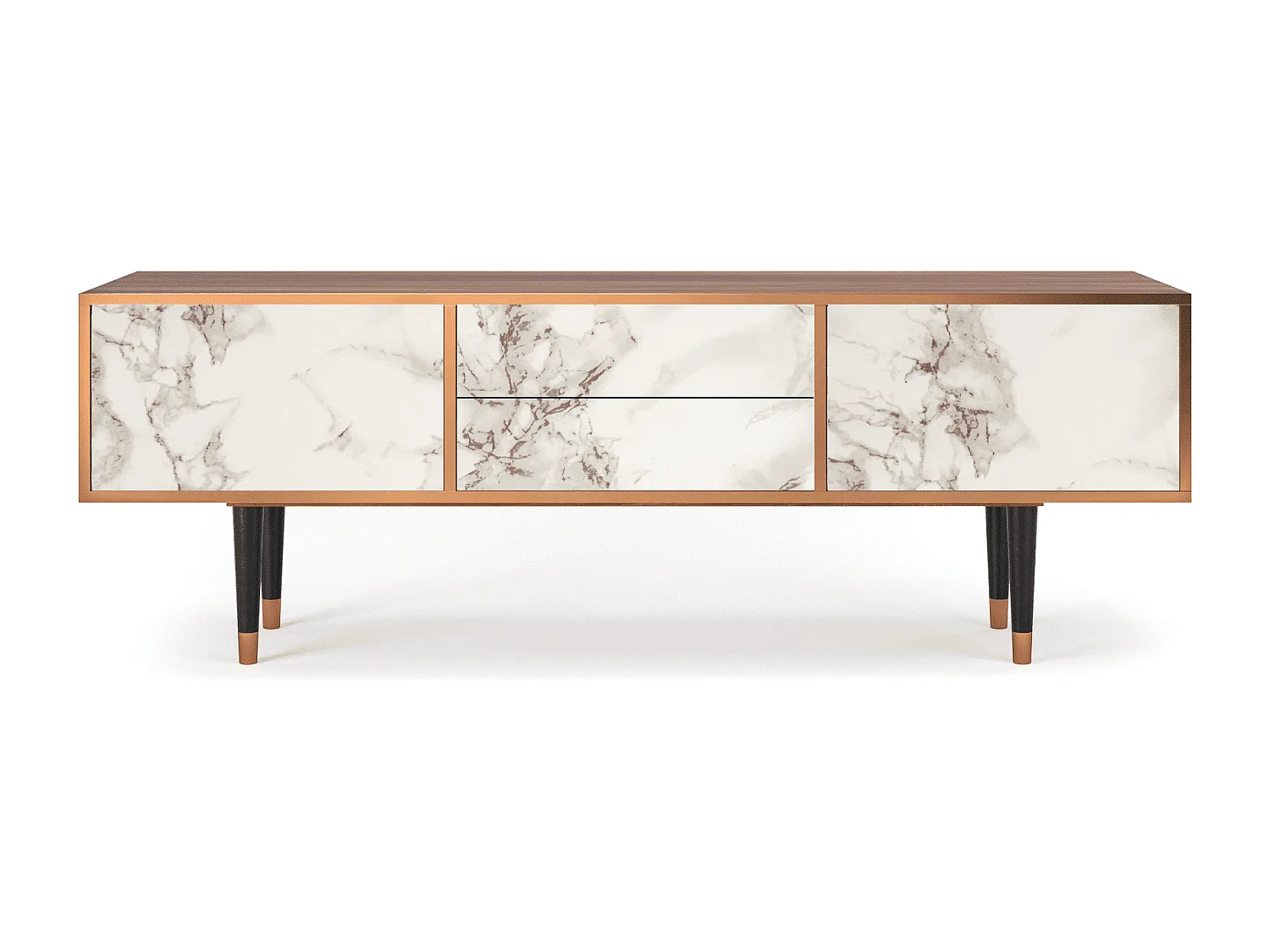 Szafka RTV - 170х59х48 cm - T4 - Milk Marble, Orzech