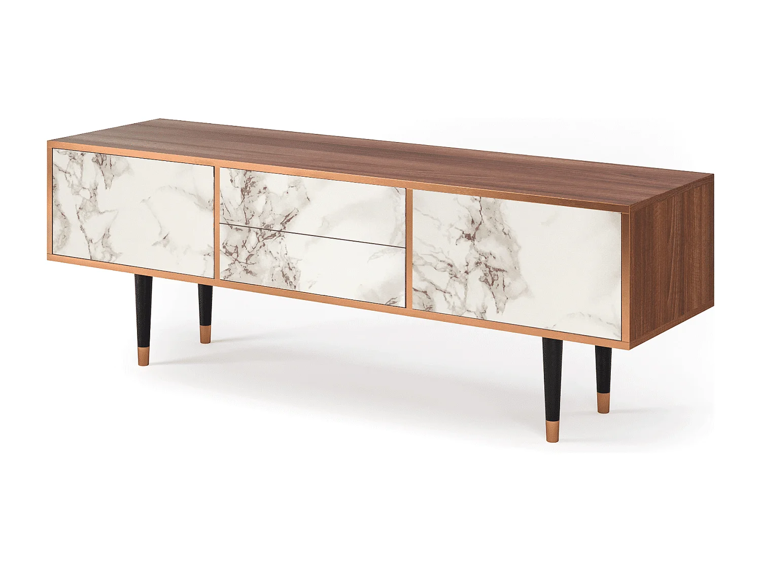 Meuble TV - 170х59х48 cm - T4 - Milk Marble, Noyer