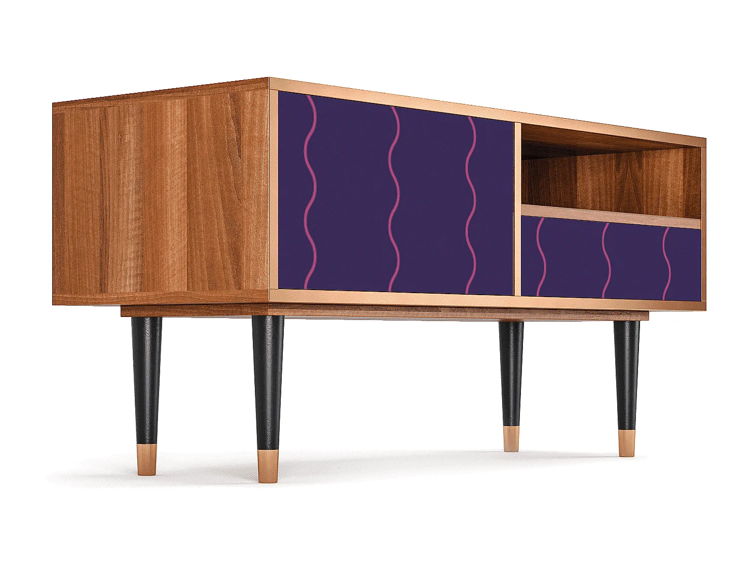 Mueble de TV - 115х59х48 cm - T3 - Grape Maccaroni, Nogal