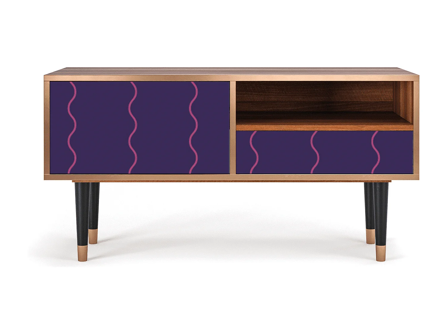 Mueble de TV - 115х59х48 cm - T3 - Grape Maccaroni, Nogal