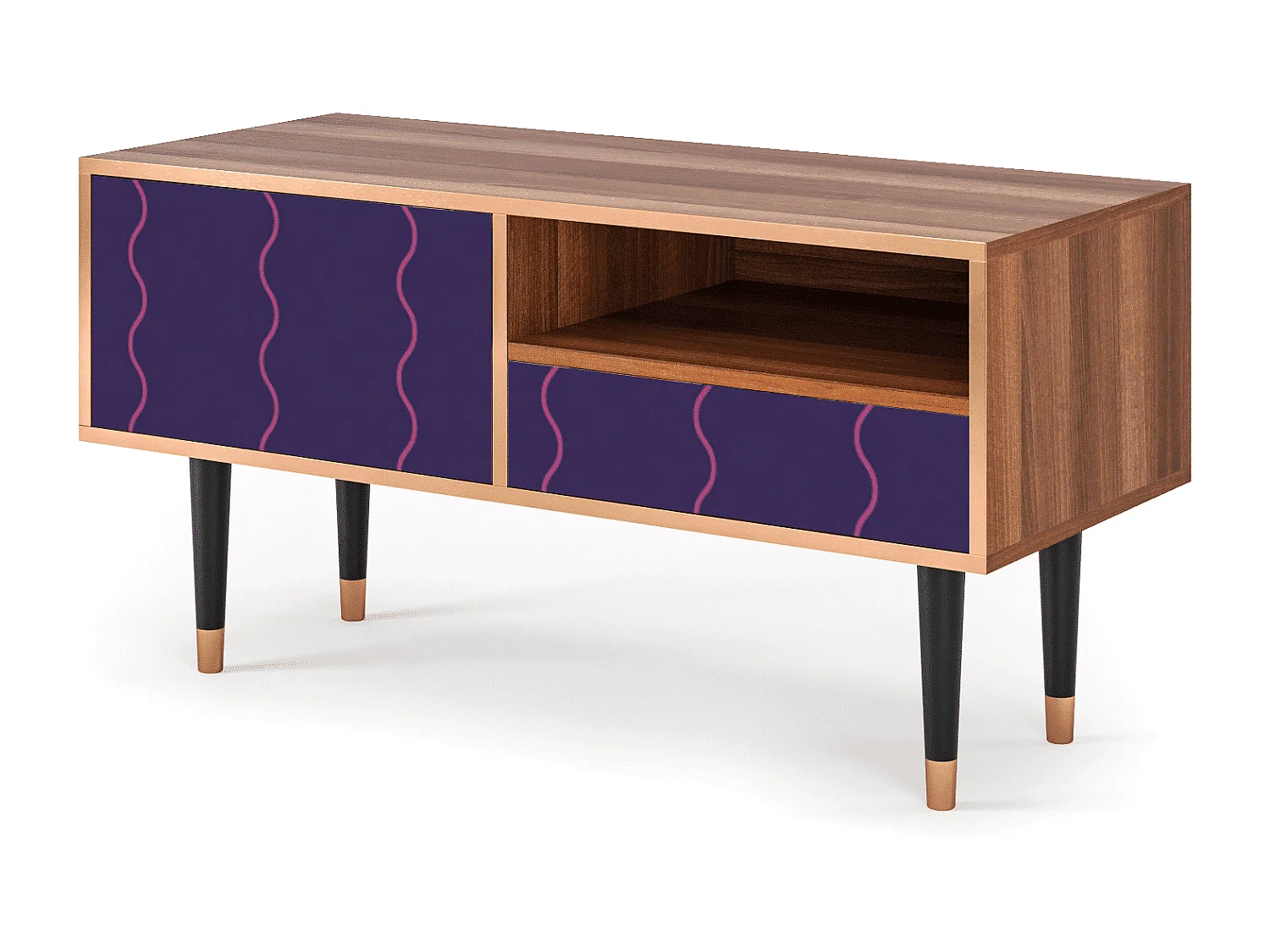 Mueble de TV - 115х59х48 cm - T3 - Grape Maccaroni, Nogal