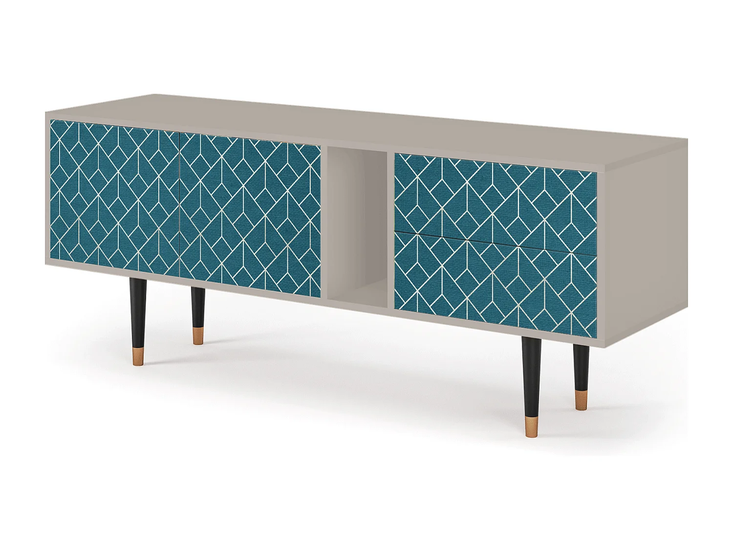 TV-meubel - 170х69х48 cm - T1 - Turquoise Geometry, Zand