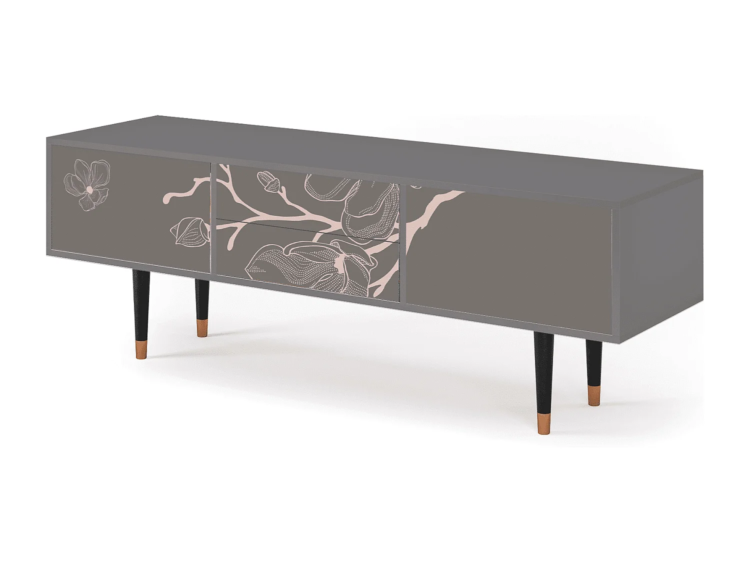 Mueble de TV - 170х59х48 cm - T4 - Cherry Blossom, Cinza