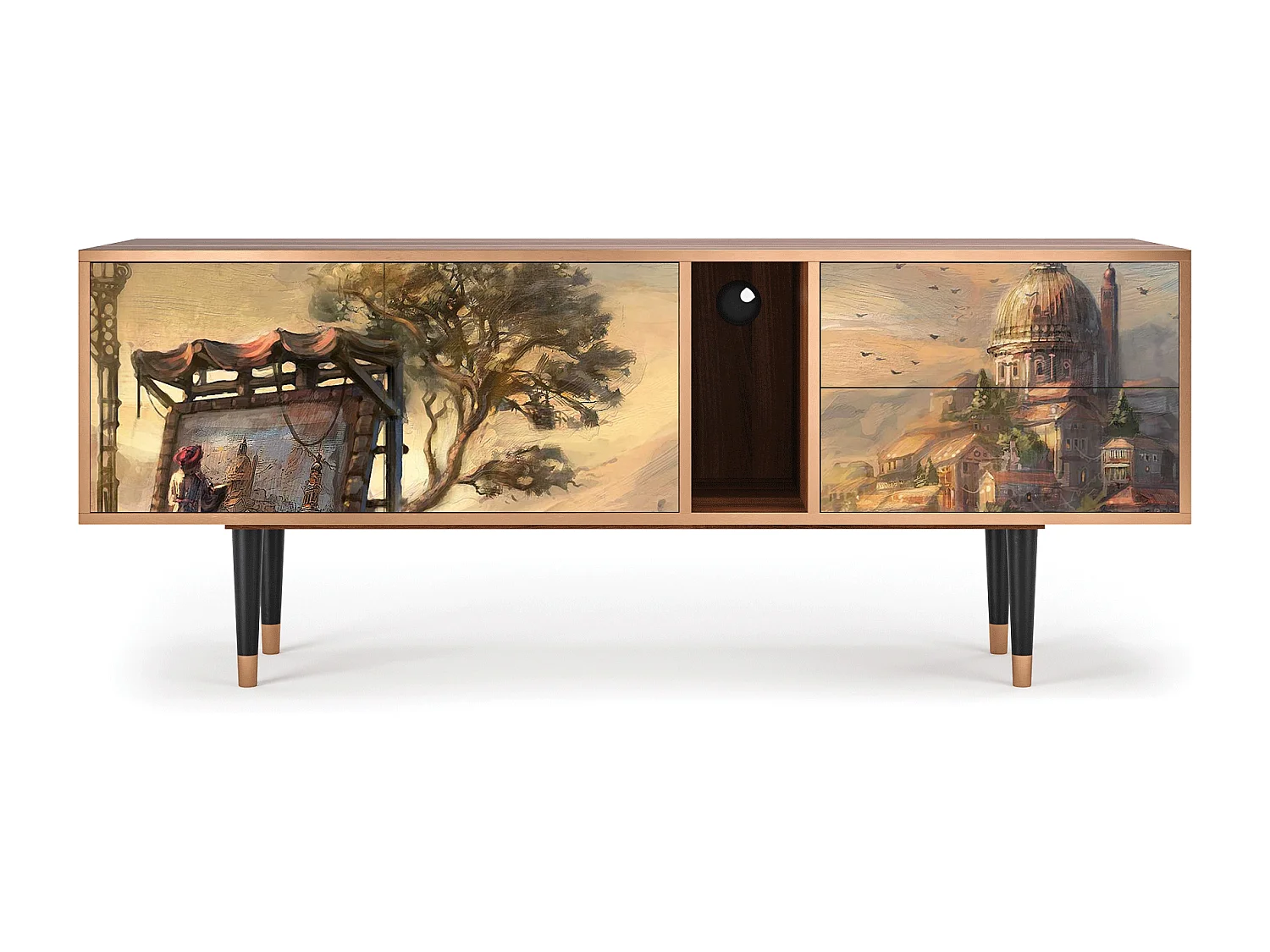 Szafka RTV - 170х69х48 cm - T1 - Venice, Orzech