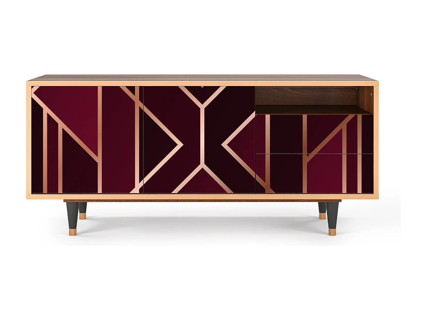 TV-meubel - 125х56х41 cm - T7 - Burgundy Jewelery, Walnoot