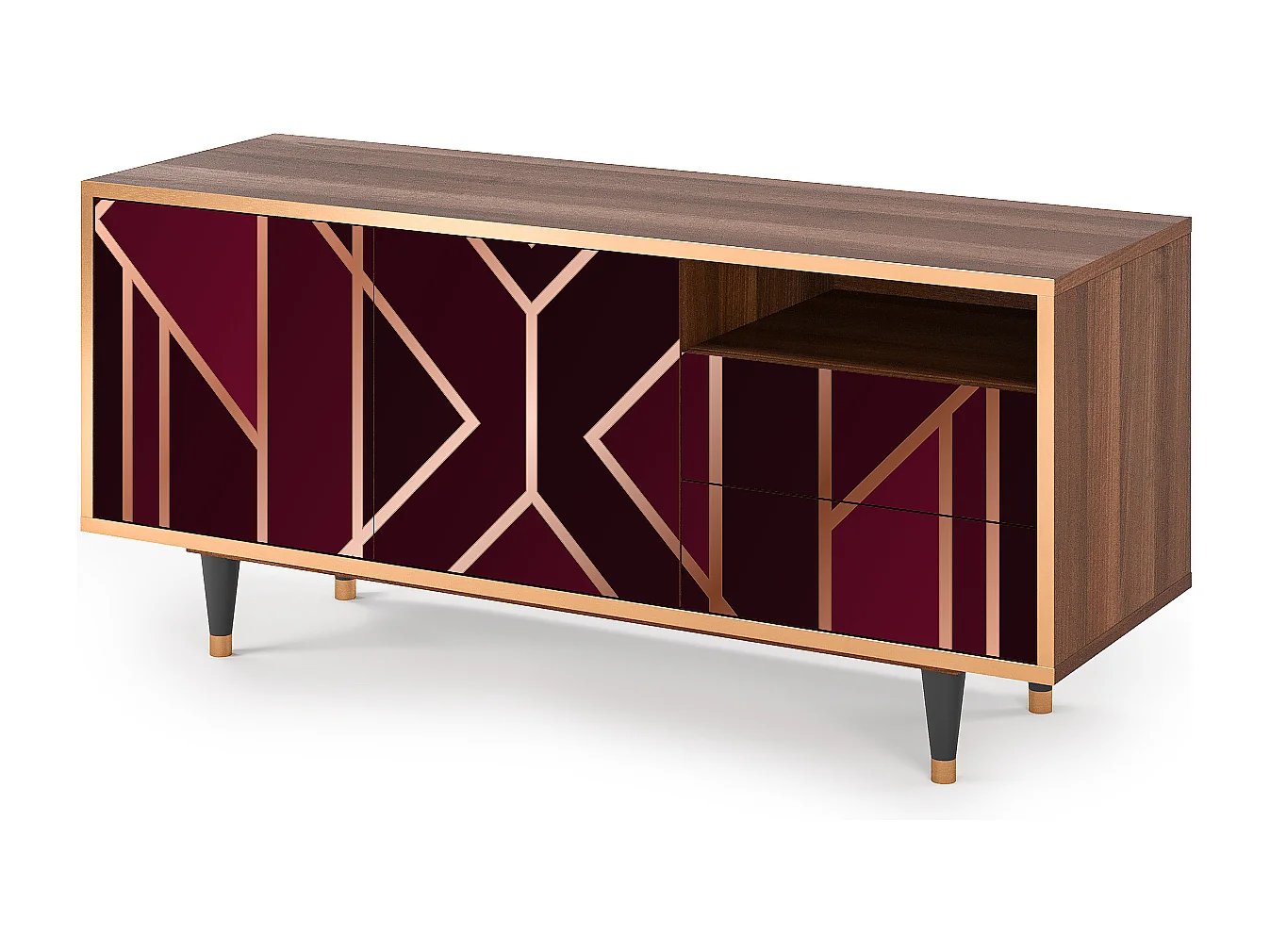 TV-meubel - 125х56х41 cm - T7 - Burgundy Jewelery, Walnoot