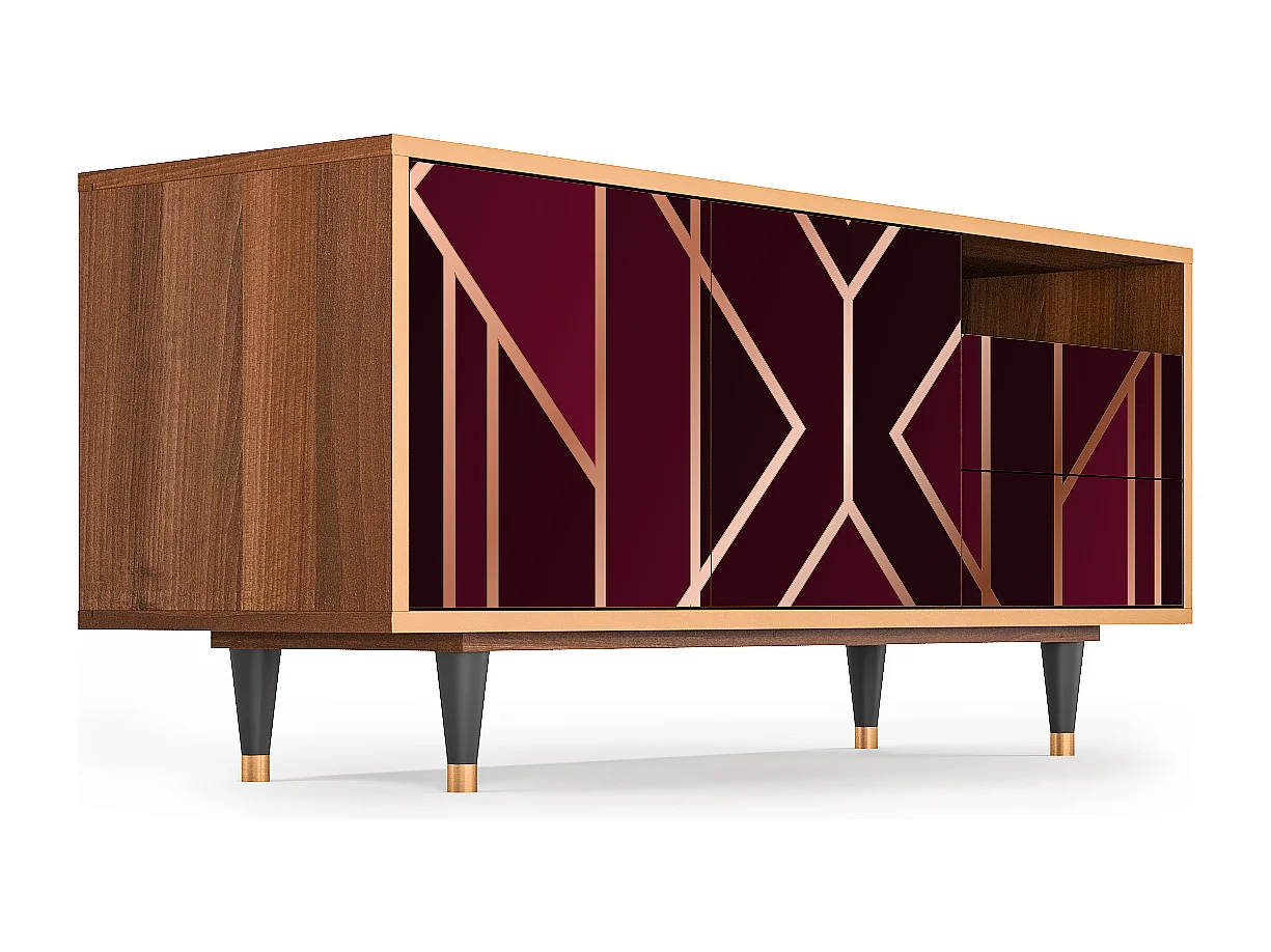 TV-meubel - 125х56х41 cm - T7 - Burgundy Jewelery, Walnoot