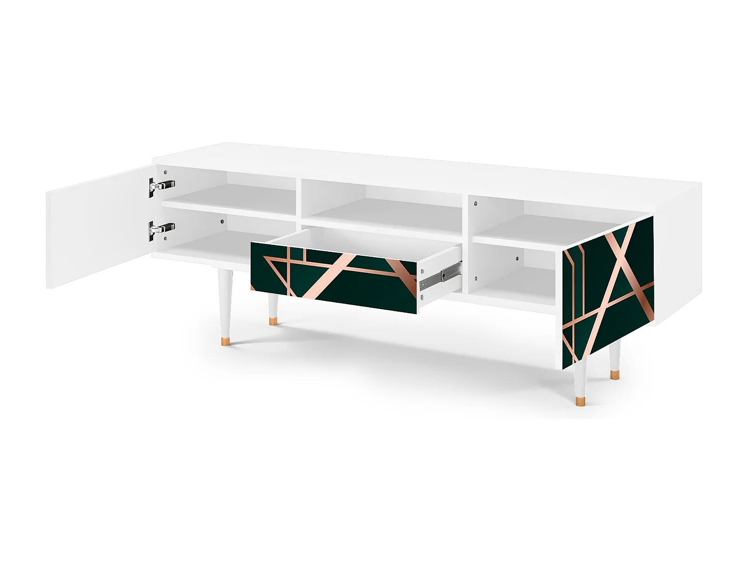 Meuble TV - 170х59х41 cm - T6 - Emerald Gatsby, Blanc