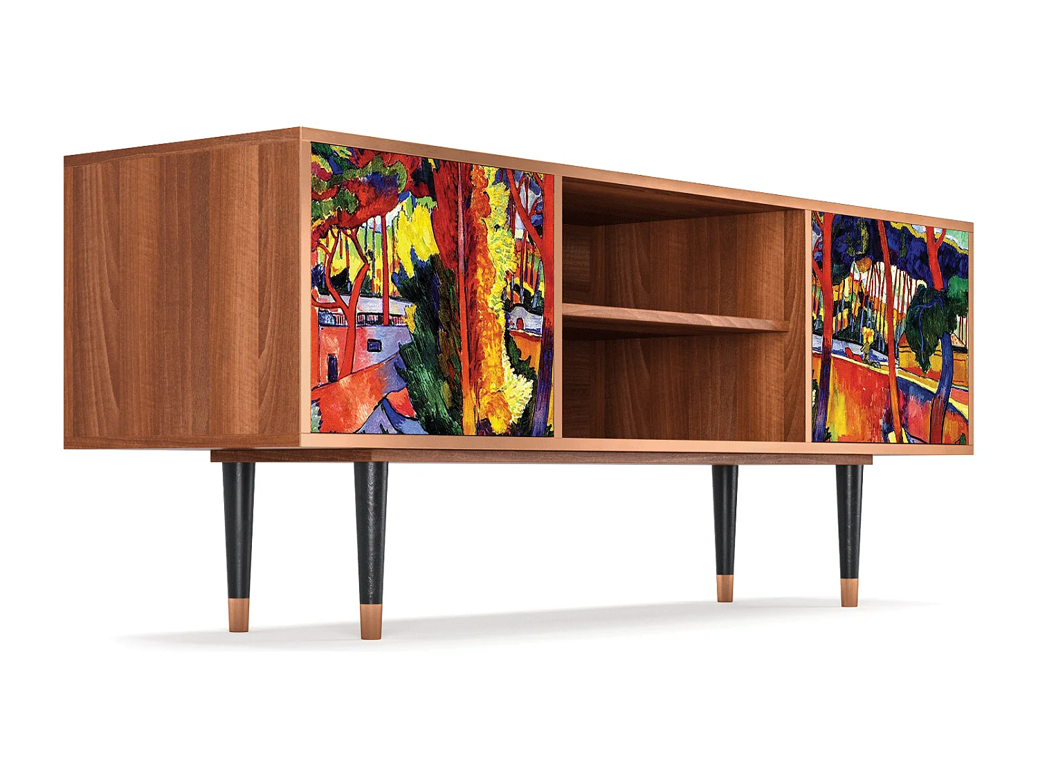 TV-Möbel - 170х69х48 cm - T2 - The Turning Road, Walnuss