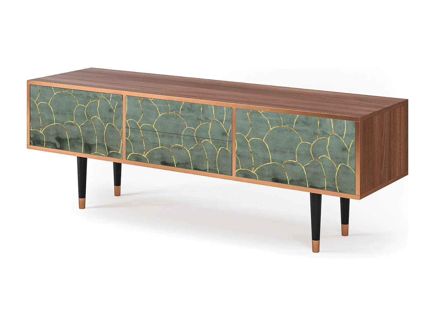 Meuble TV - 170х59х48 cm - T4 - Magnificent Water Lily, Noyer