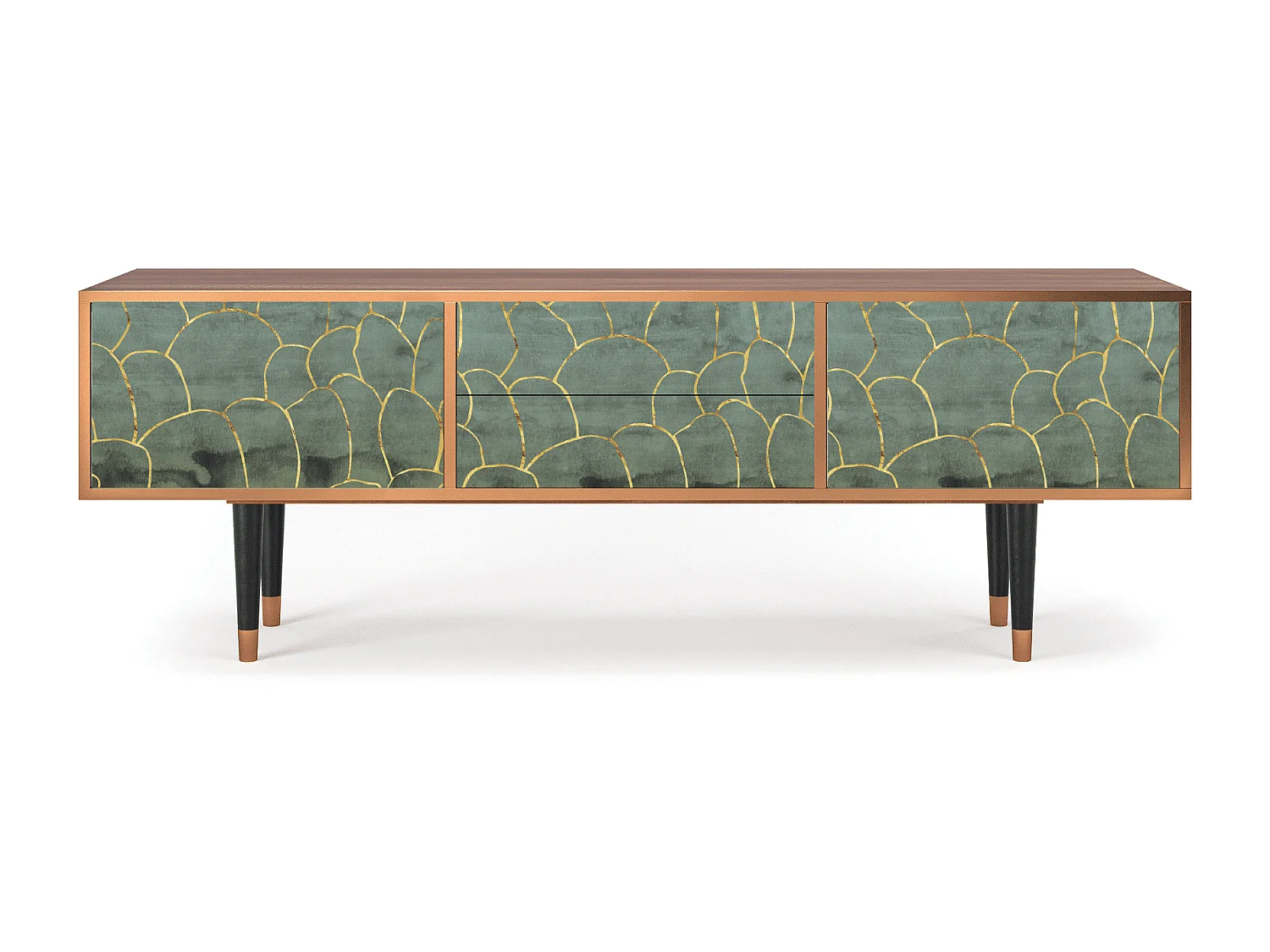 Meuble TV - 170х59х48 cm - T4 - Magnificent Water Lily, Noyer