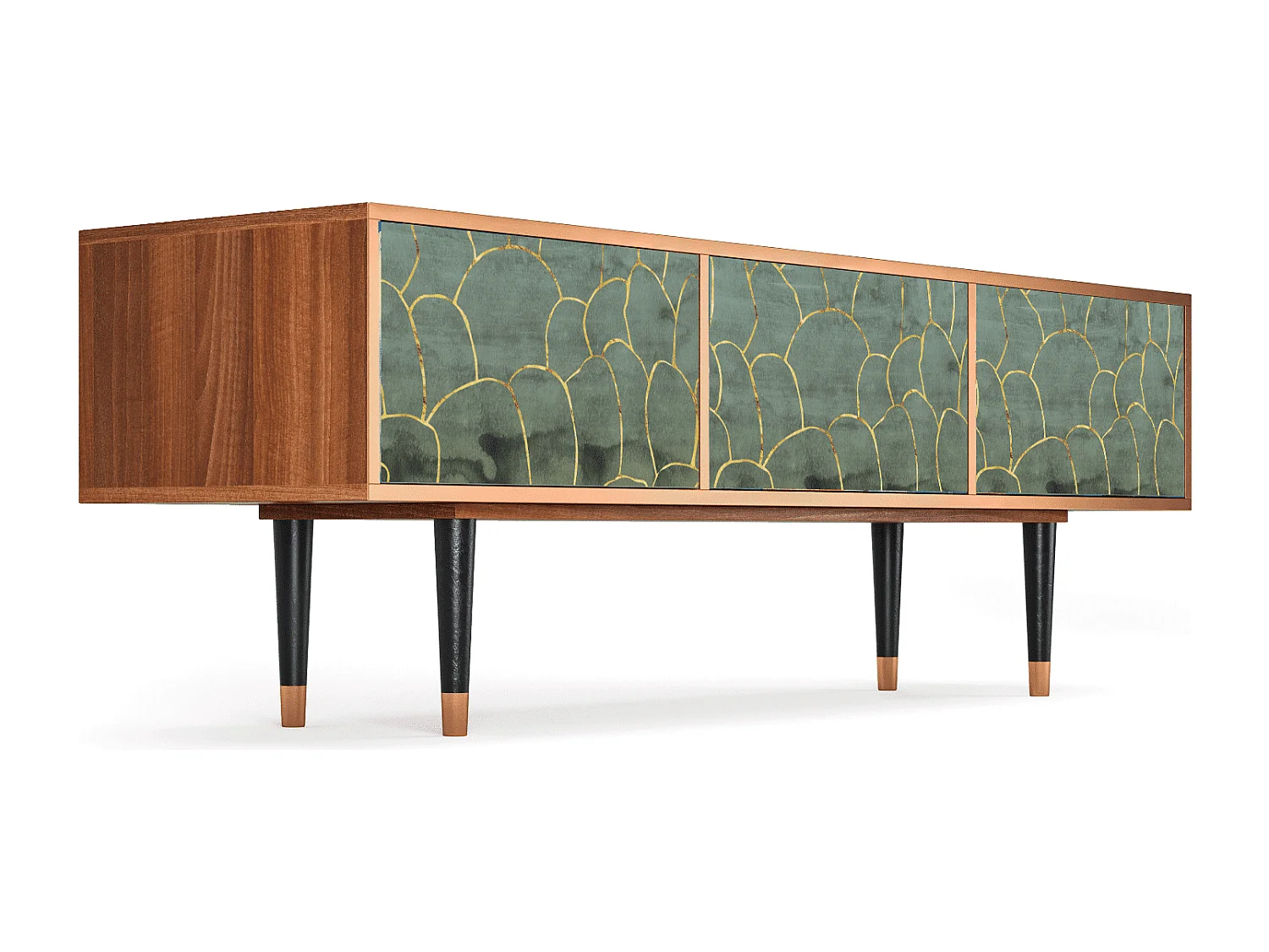 Meuble TV - 170х59х48 cm - T4 - Magnificent Water Lily, Noyer