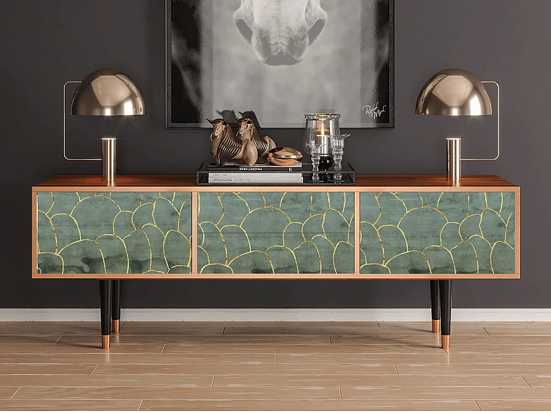 Mueble de TV - 170х59х48 cm - T4 - Magnificent Water Lily, Nogal