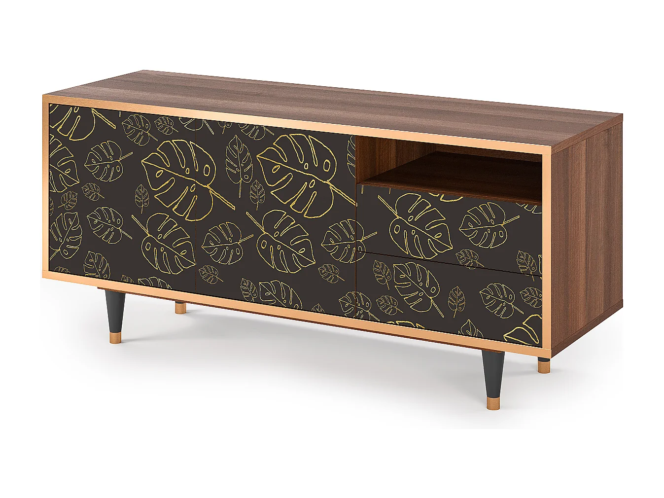 Mueble de TV - 125х56х41 cm - T7 - Fall Of The Leaves, Nogal