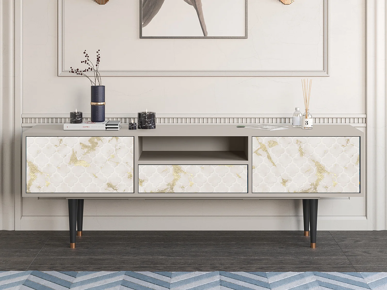 Mueble de TV - 170х59х41 cm - T6 - Sahara desert, Areia