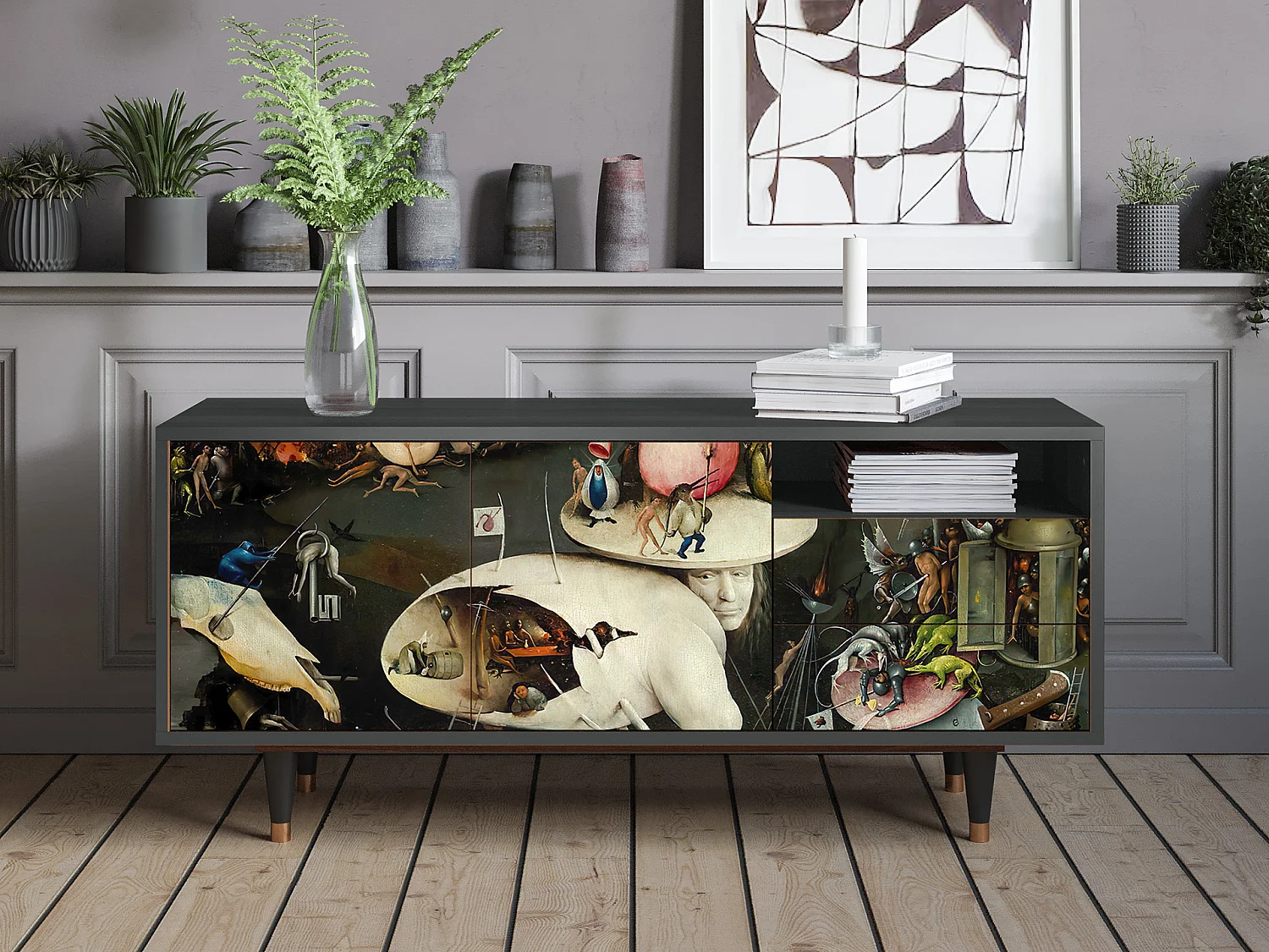 Meuble TV - 125х56х41 cm - T7 - The Garden 2, Anthracite