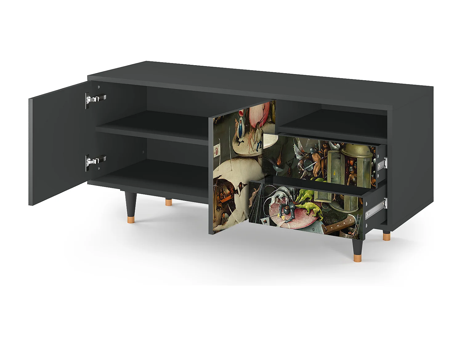 TV-meubel - 125х56х41 cm - T7 - The Garden 2, Antraciet