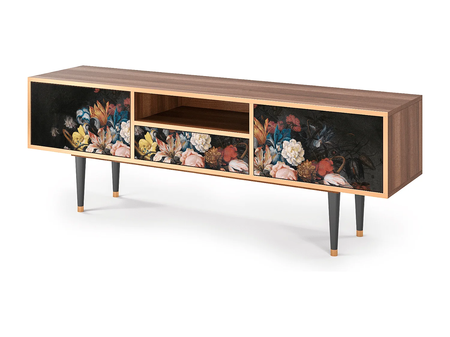 Mobile TV - 170х59х41 cm - T6 - Still Life with Flowers, Noce