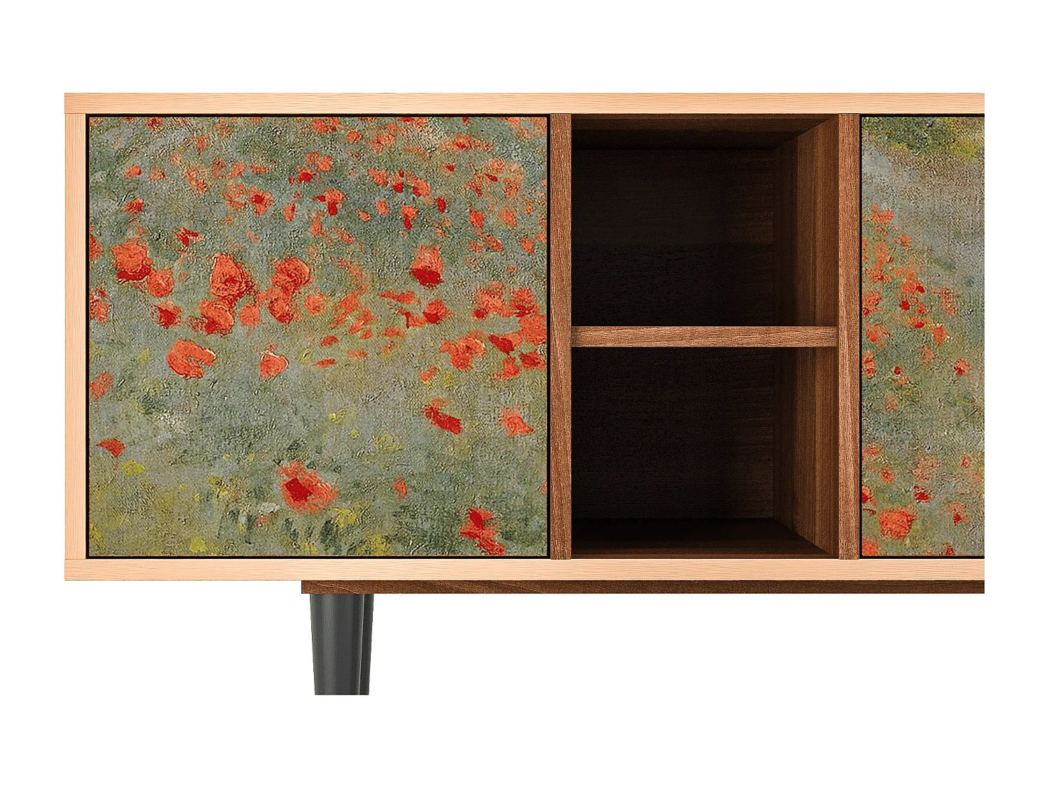 Meuble TV - 150х69х41 cm - T5 - The Poppy Field   , Noyer