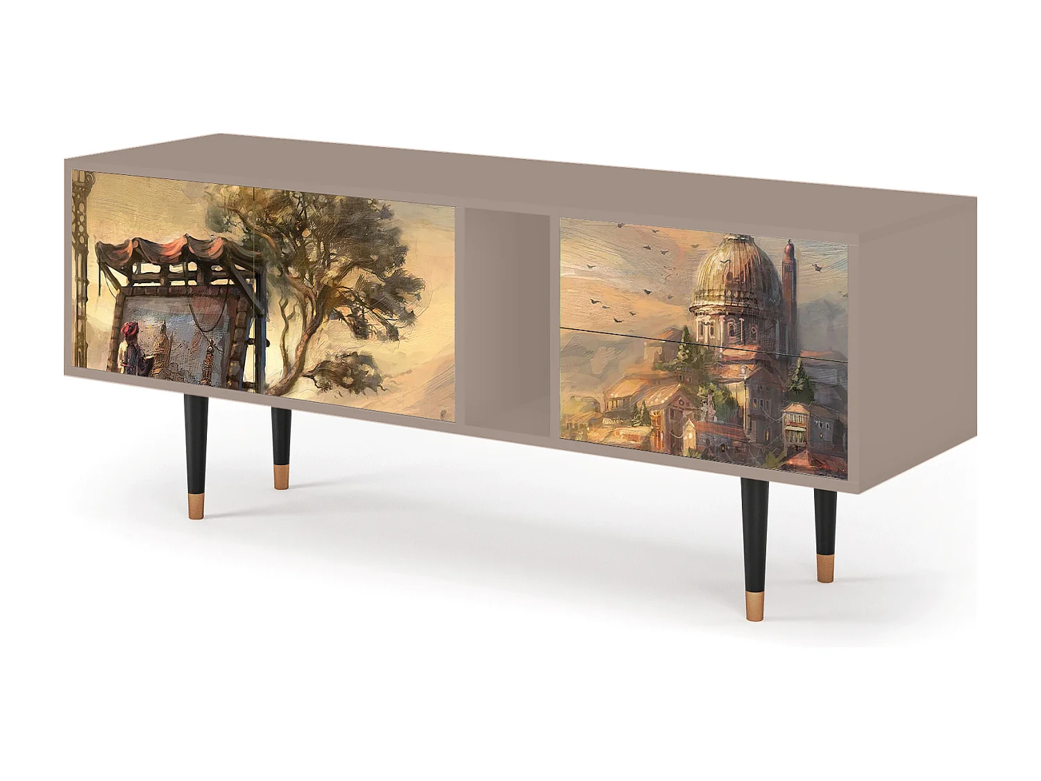 Szafka RTV - 170х69х48 cm - T1 - Venice, Latte