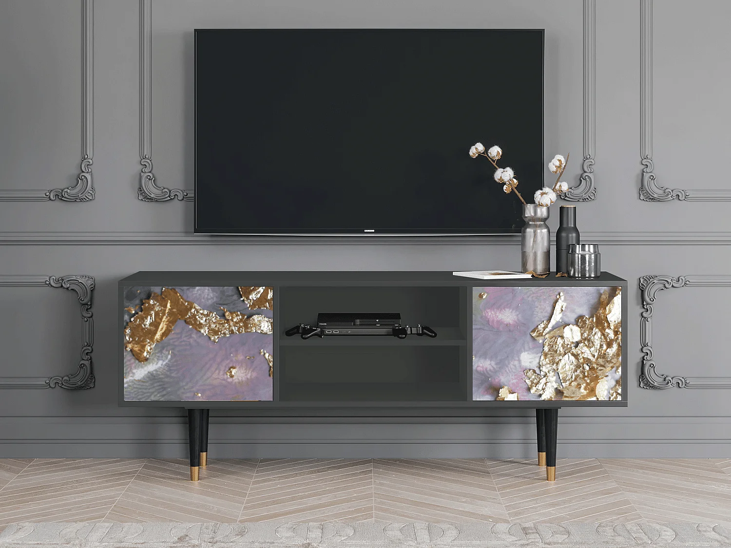 Mobile TV - 170х69х48 cm - T2 - Planet Earth, Antracite