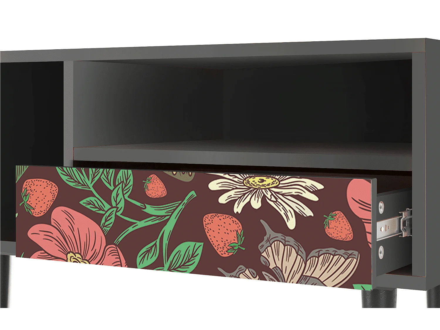 Mueble de TV - 115х59х48 cm - T3 - Alice in Wonderland, Antracite