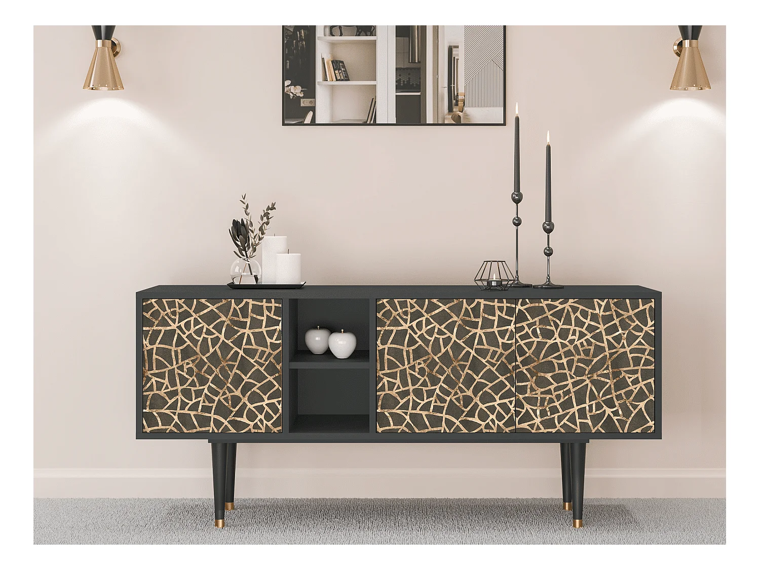 Meuble TV - 150х69х41 cm - T5 - Enlarged Leaf, Anthracite