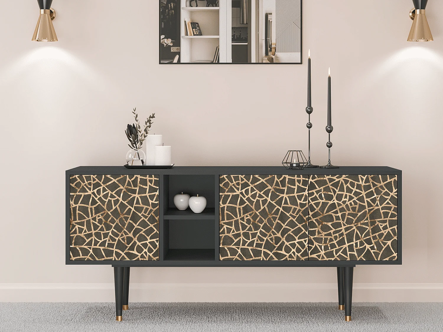 Mueble de TV - 150х69х41 cm - T5 - Enlarged Leaf, Antracita