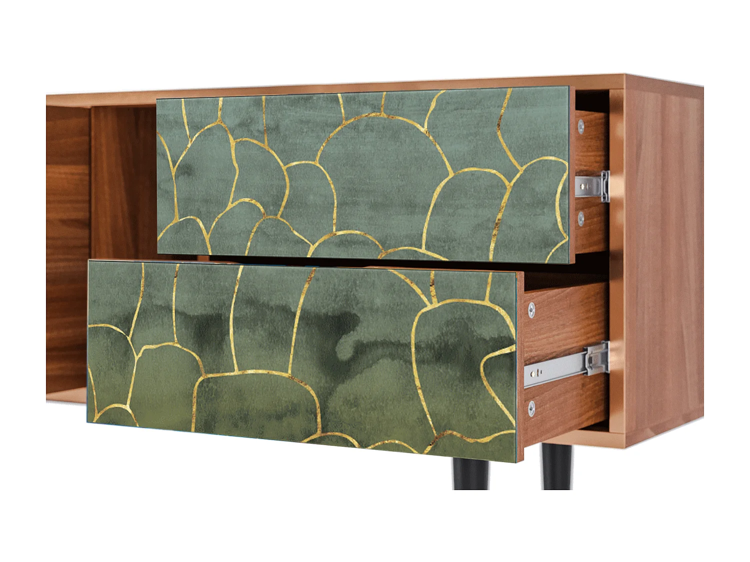 Meuble TV - 170х69х48 cm - T1 - Magnificent Water Lily, Noyer