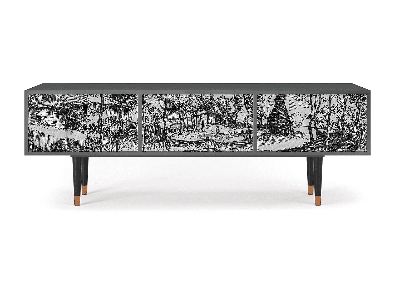 Mueble de TV - 170х59х48 cm - T4 - Village Road, Antracita