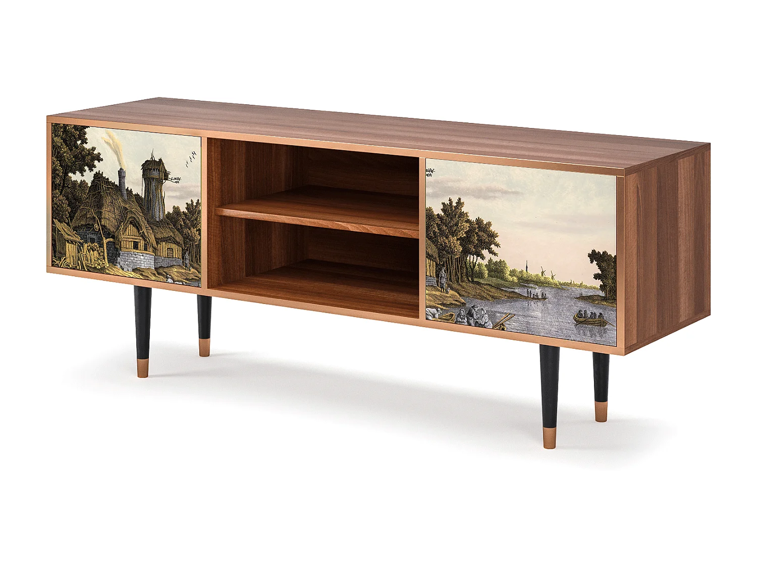 Meuble TV - 170х69х48 cm - T2 - Mill along a River, Noyer