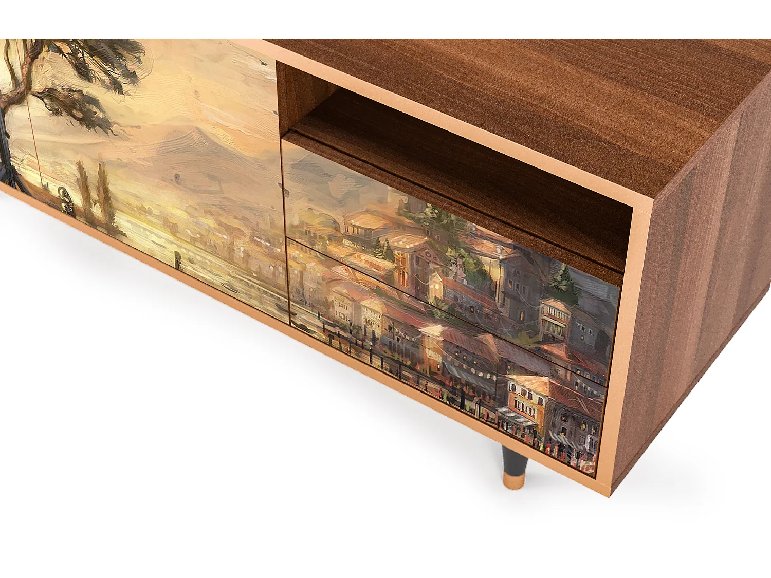 Meuble TV - 125х56х41 cm - T7 - Venice, Noyer