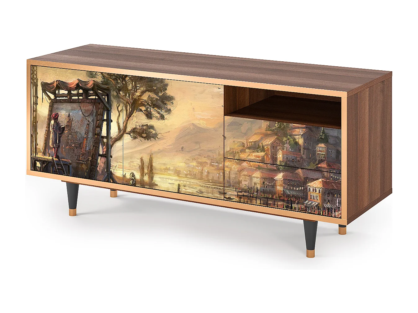 Mobile TV - 125х56х41 cm - T7 - Venice, Noce