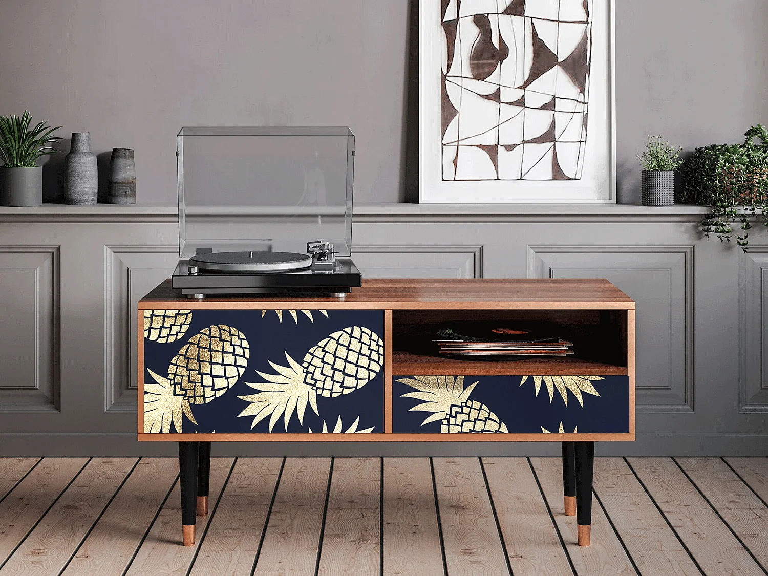 Mobile TV - 115х59х48 cm - T3 - Sunny Pineaple, Noce